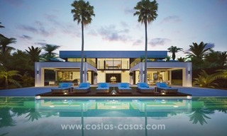 Villa de nueva construcción contemporánea en primera línea de playa en venta en la Nueva Milla de Oro, Marbella - Estepona 3