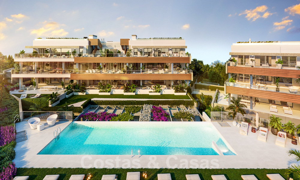 Nuevos apartamentos modernos pasivos en un resort boutique de 5 estrellas en venta en Marbella con impresionantes vistas al mar 51378
