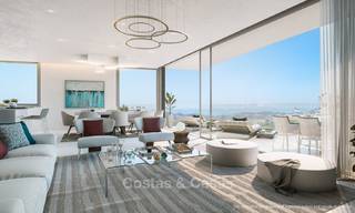 Nuevos y modernos apartamentos en primera línea de golf con vistas al mar en venta en un resort de lujo en La Cala, Mijas 7787 