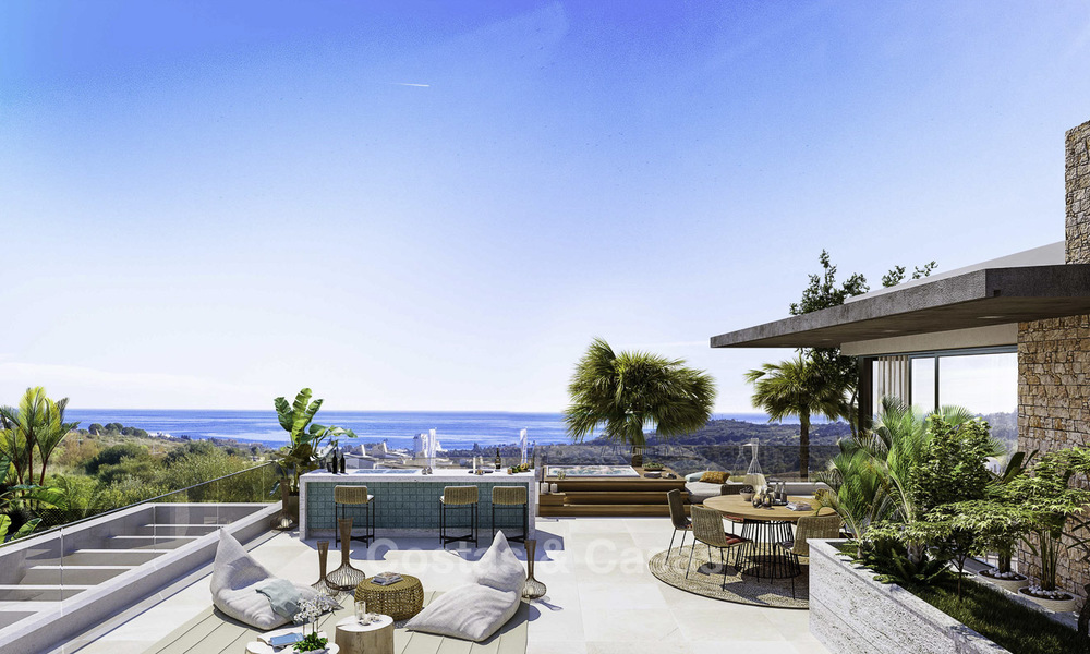 Atractivas y modernas villas de lujo con espectaculares vistas al mar en venta, en un prestigioso resort de golf en Estepona 16699