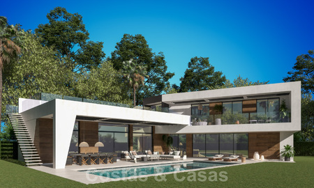 Se vende villa de diseño sobre plano, con solárium, a poca distancia de la playa en la elegante Guadalmina Baja en Marbella 42580