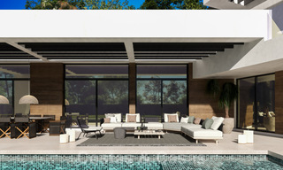Se vende villa de diseño sobre plano, con solárium, a poca distancia de la playa en la elegante Guadalmina Baja en Marbella 42582 