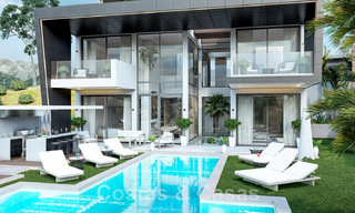 Nuevas y modernas villas de lujo en venta con jacuzzi en el solárium, en una exclusiva zona de golf en Benahavis - Marbella 43412 