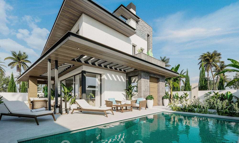 Elegantes y modernas villas de nueva construcción en venta con vistas panorámicas cerca del golf en el valle de Mijas en la Costa del Sol 49059