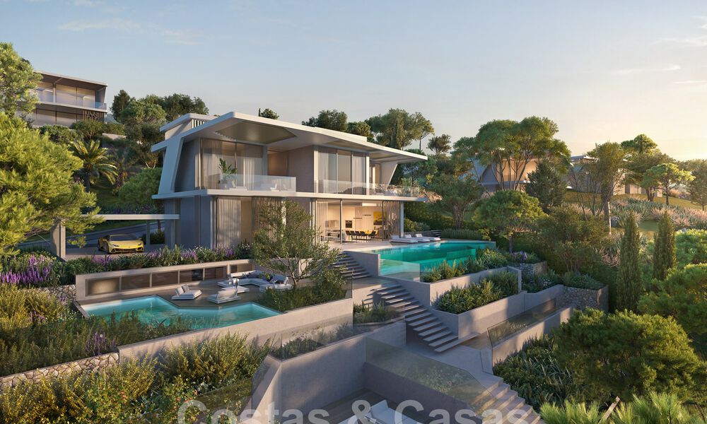 Nuevas villas de lujo arquitectónicas en venta inspiradas en Lamborghini en las colinas de Marbella - Benahavis 55900