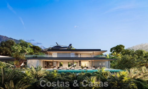 Parcela + proyecto para un villa de lujo con diseño futurista e impresionantes vistas al mar en venta en El Madroñal, Benahavis - Marbella 62413