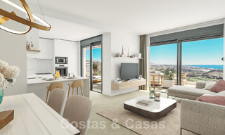 Apartamentos modernos nuevos en venta con vistas al mar y a un paso del campo de golf en Mijas, Costa del Sol 62579 