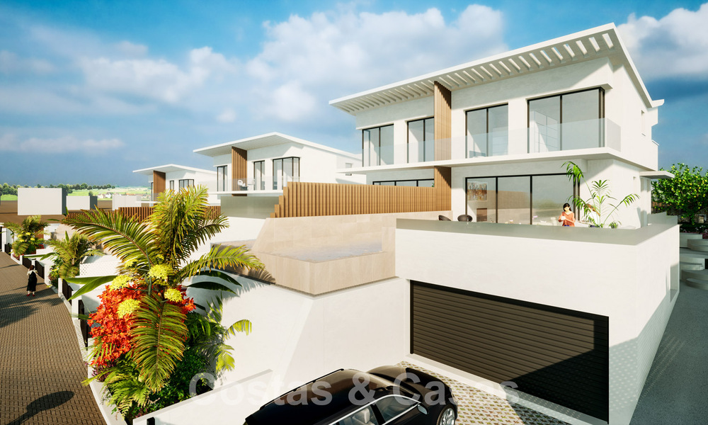 Nuevas casas de lujo de estilo contemporáneo en venta en el valle del golf de Mijas, Costa del Sol 63030