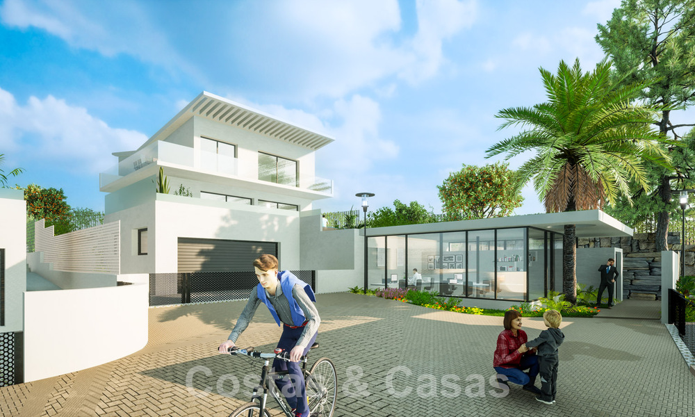 Nuevas casas de lujo de estilo contemporáneo en venta en el valle del golf de Mijas, Costa del Sol 63038