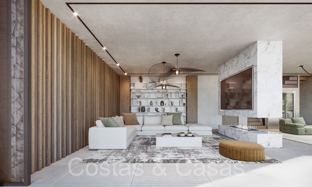 Terreno edificable + proyecto exclusivo de villa en venta junto al campo de golf en Nueva Andalucía, Marbella 64953