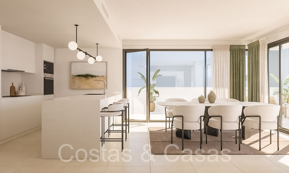 Apartamentos de lujo nuevos y contemporáneos con vistas al mar en venta en Manilva, Costa del Sol 65081