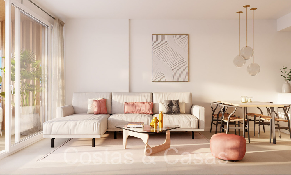 Nuevo en el mercado. Elegantes apartamentos en venta en un entorno privilegiado de golf en San Roque, Costa del Sol 65066