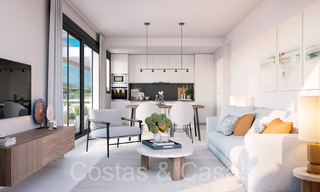 Apartamentos de obra nueva con diseño vanguardista en venta, primera línea de golf en Casares, Costa del Sol 65359 