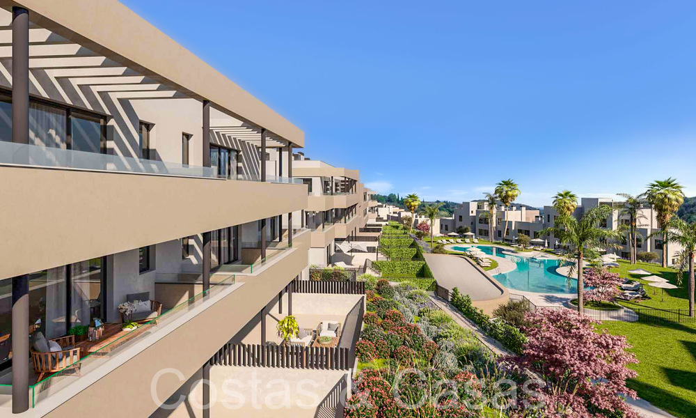 Apartamentos de obra nueva con diseño vanguardista en venta, primera línea de golf en Casares, Costa del Sol 65362