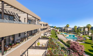 Apartamentos de obra nueva con diseño vanguardista en venta, primera línea de golf en Casares, Costa del Sol 65362 