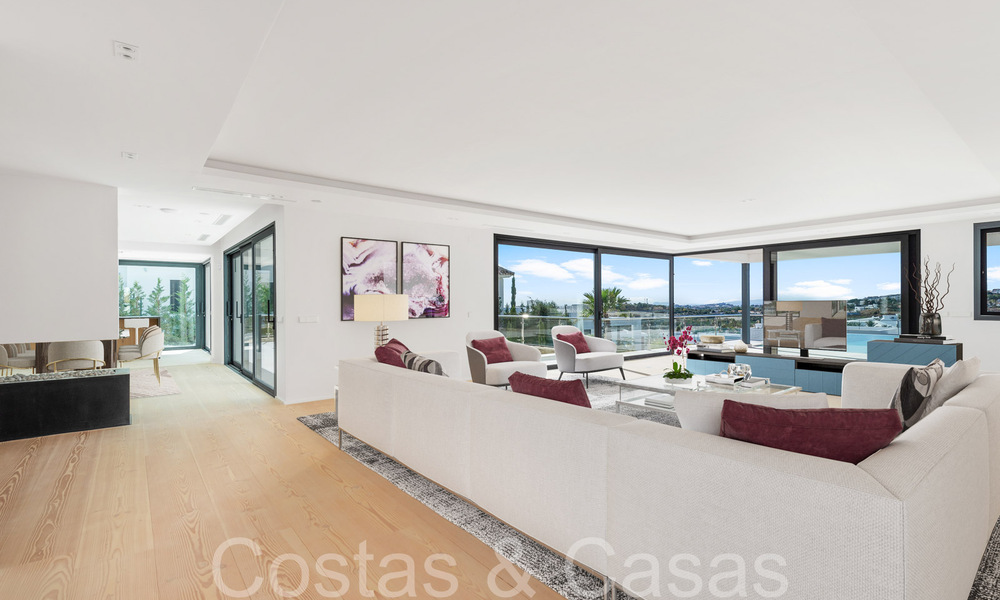 Nueva villa con estilo arquitectónico moderno en venta en el valle del golf de Nueva Andalucía, Marbella 65920