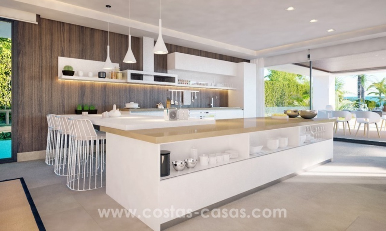 Villa de nueva construcción contemporánea en primera línea de playa en venta en la Nueva Milla de Oro, Marbella - Estepona 11