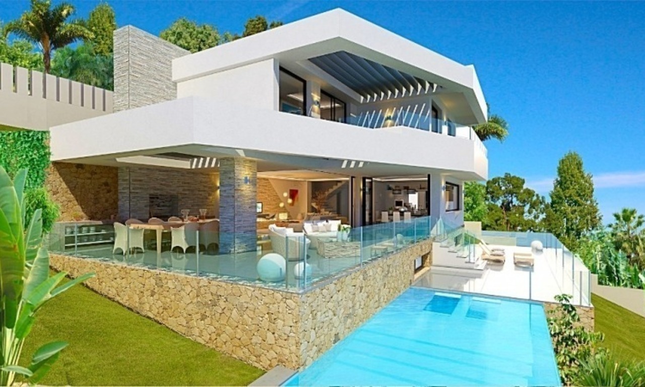 Villa moderna nueva con vistas al mar en venta en Benahavis - Marbella 1