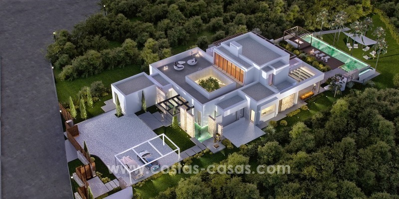 Magnífica villa moderna de primera línea de golf en venta en Benahavis - Marbella