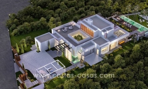 Magnífica villa moderna de primera línea de golf en venta en Benahavis - Marbella 