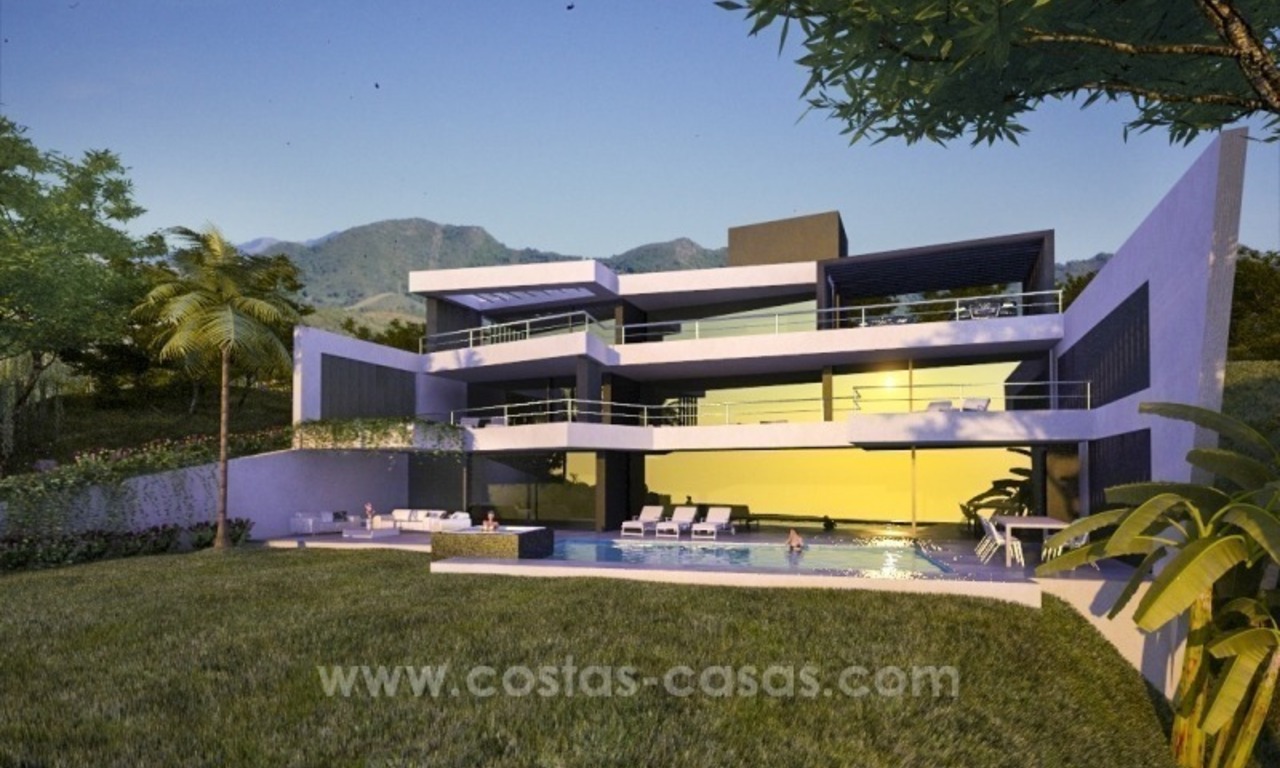 Nueva villa de lujo moderna en venta en Marbella con vistas al mar en construcción 1