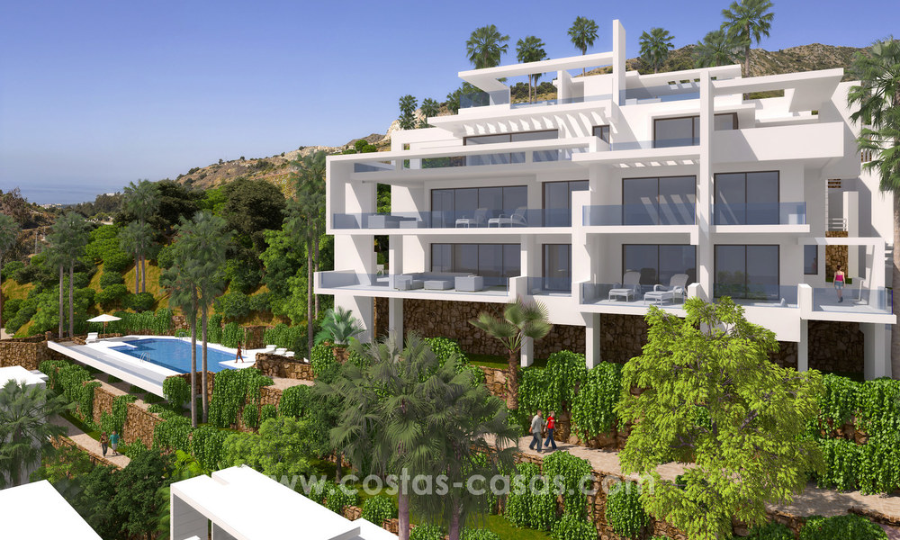Apartamentos modernos de lujo en venta con vistas al mar a pocos minutos en coche del centro de Marbella 4673