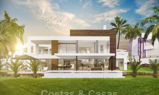 Nuevas villas contemporáneas con vistas al golf y al mar en venta en Nueva Andalucía, Marbella 28975 