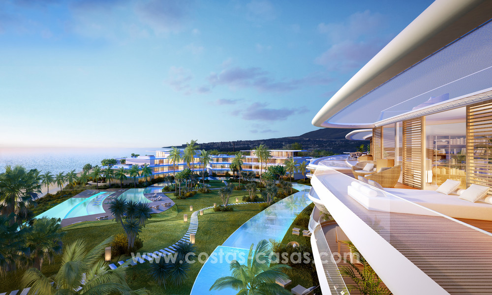 Promoción espectacular de apartamentos modernos en primera línea de playa en venta en Estepona, Costa del Sol. Listo para mudarse. 3822