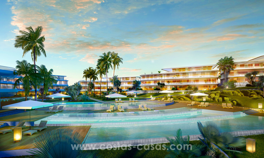 Promoción espectacular de apartamentos modernos en primera línea de playa en venta en Estepona, Costa del Sol. Listo para mudarse. 3824