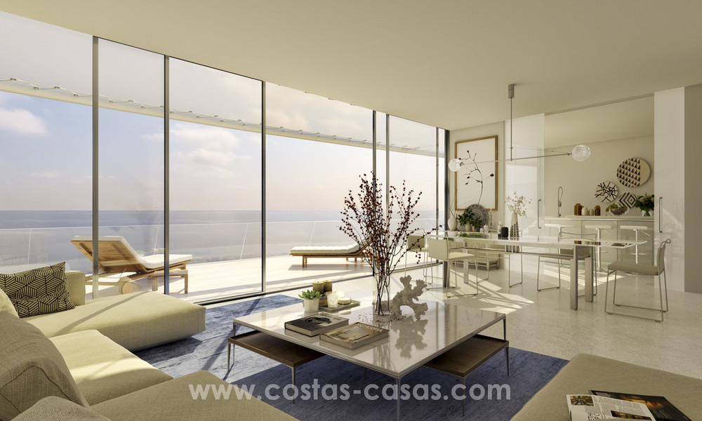 Promoción espectacular de apartamentos modernos en primera línea de playa en venta en Estepona, Costa del Sol. Listo para mudarse. 3828