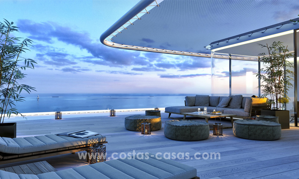 Promoción espectacular de apartamentos modernos en primera línea de playa en venta en Estepona, Costa del Sol. Listo para mudarse. 3830