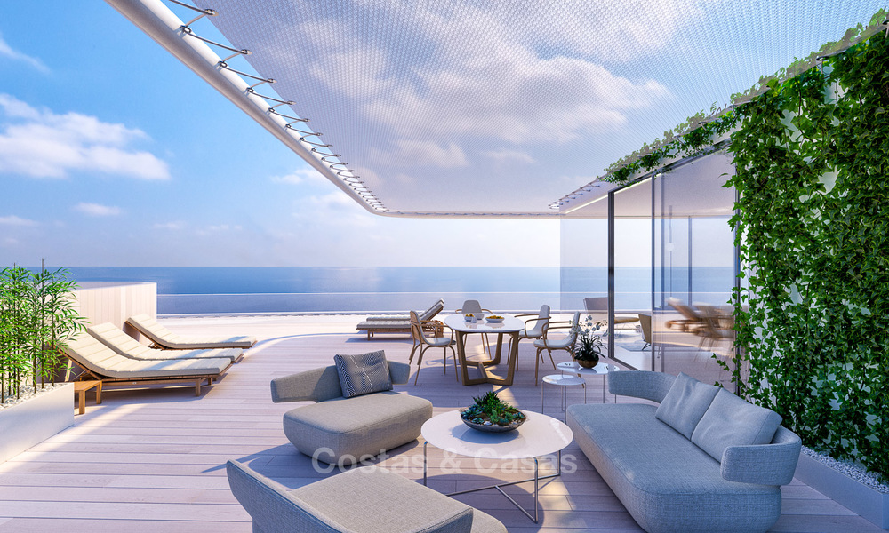 Promoción espectacular de apartamentos modernos en primera línea de playa en venta en Estepona, Costa del Sol. Listo para mudarse. 3836