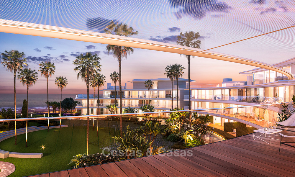Promoción espectacular de apartamentos modernos en primera línea de playa en venta en Estepona, Costa del Sol. Listo para mudarse. 3841