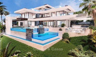 Lujosa villa moderna con vistas al mar y al golf en venta en Benahavis, Marbella 1129 