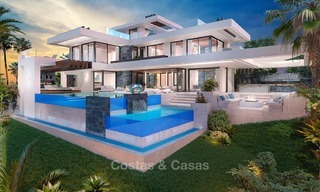 Lujosa villa moderna con vistas al mar y al golf en venta en Benahavis, Marbella 1130 