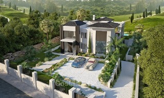 Elegante villa de diseño en venta con vistas al golf en la Nueva Milla de Oro, Marbella - Benahavis 2107 