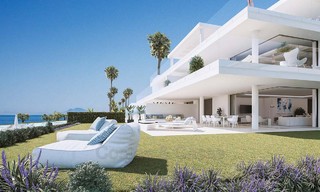 Exclusivos apartamentos nuevos y modernos en primera línea de playa en venta, Nueva Milla de Oro, Marbella - Estepona 3033 