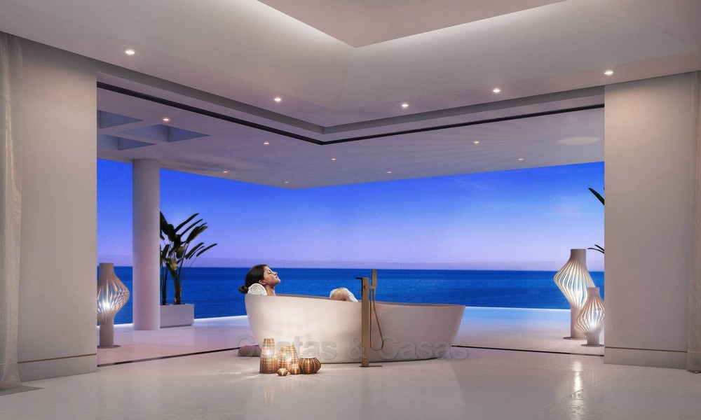 Exclusivos apartamentos nuevos y modernos en primera línea de playa en venta, Nueva Milla de Oro, Marbella - Estepona 3046