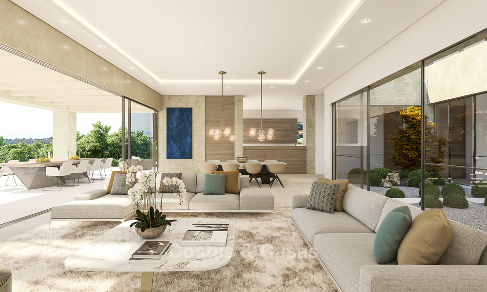 Proyecto con amplia parcela y espectacular villa de nueva construcción en venta, en un exclusivo resort de golf, en primera línea de golf en Benahavis - Marbella 3482