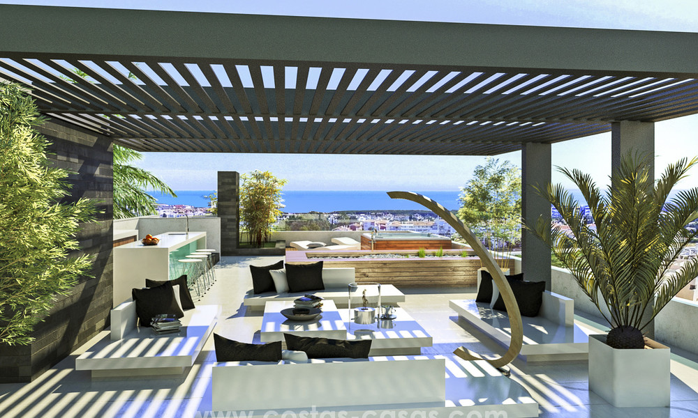 Villas de lujo contemporáneas en venta en un proyecto innovador, zona de golf con vistas al golf y al mar en Estepona - Marbella 3618