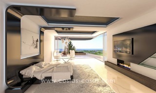 Villas de lujo contemporáneas en venta en un proyecto innovador, zona de golf con vistas al golf y al mar en Estepona - Marbella 3622 