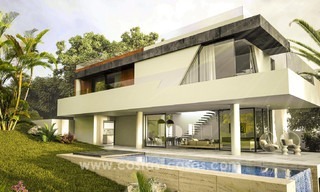 Villas de lujo contemporáneas en venta en un proyecto innovador, zona de golf con vistas al golf y al mar en Estepona - Marbella 3625 