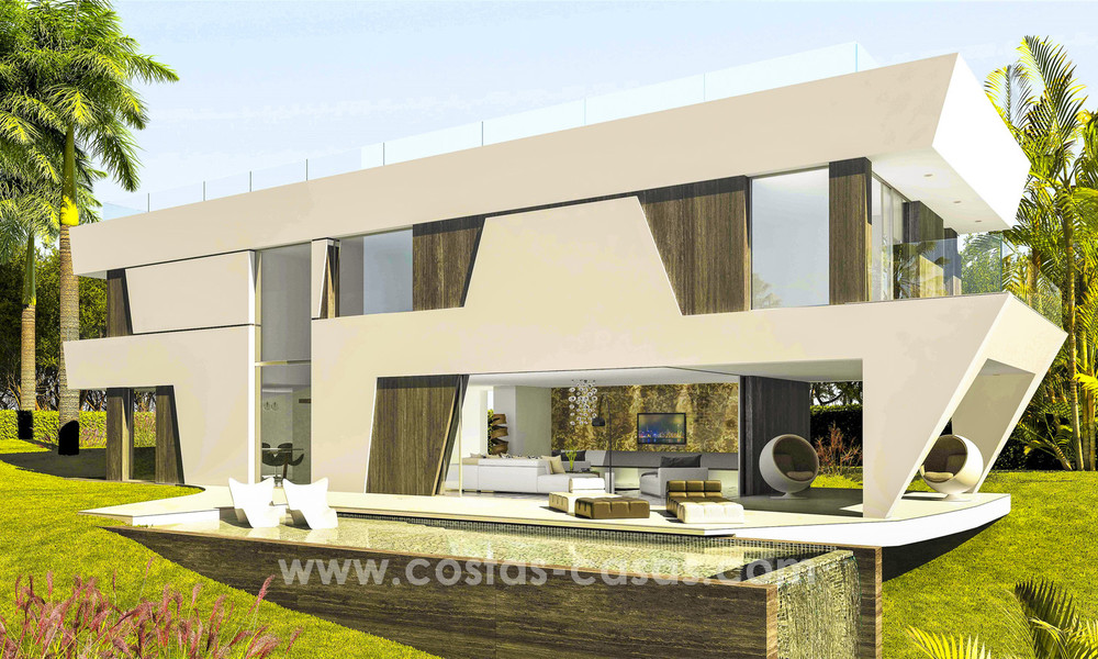 Villas de lujo contemporáneas en venta en un proyecto innovador, zona de golf con vistas al golf y al mar en Estepona - Marbella 3631