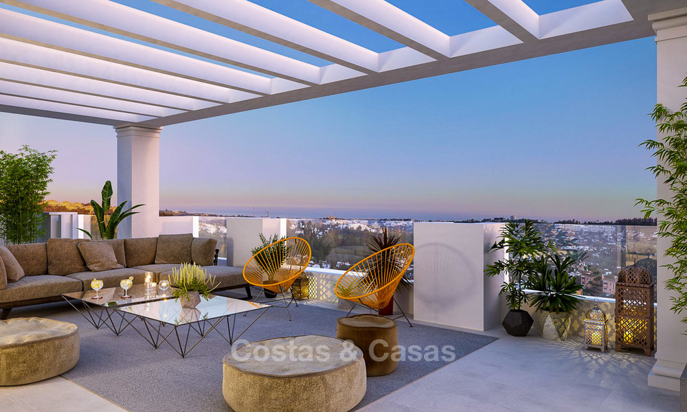 Impresionantes apartamentos de lujo en venta en un exclusivo complejo en Nueva Andalucia - Marbella con vistas al golf y mar 4323