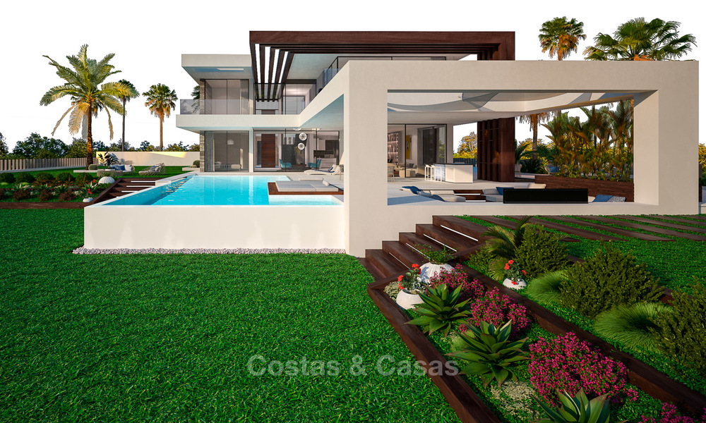 Oferta especial! Impresionantes, espaciosas y modernas villas de lujo con maravillosas vistas al mar en venta en un nuevo desarrollo entre Estepona y Marbella 4330