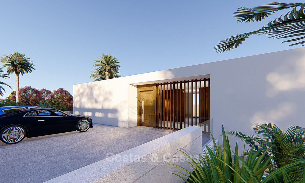 Villa independiente nueva y moderna en venta, segunda línea de golf con vistas al mar y al campo de golf, Estepona 4698