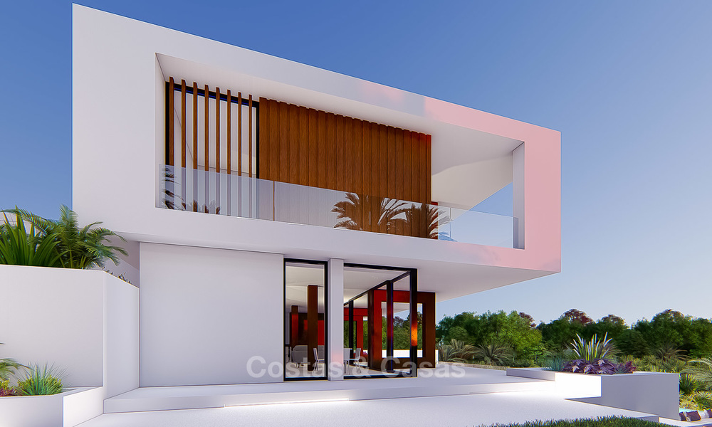 Villa independiente nueva y moderna en venta, segunda línea de golf con vistas al mar y al campo de golf, Estepona 4701