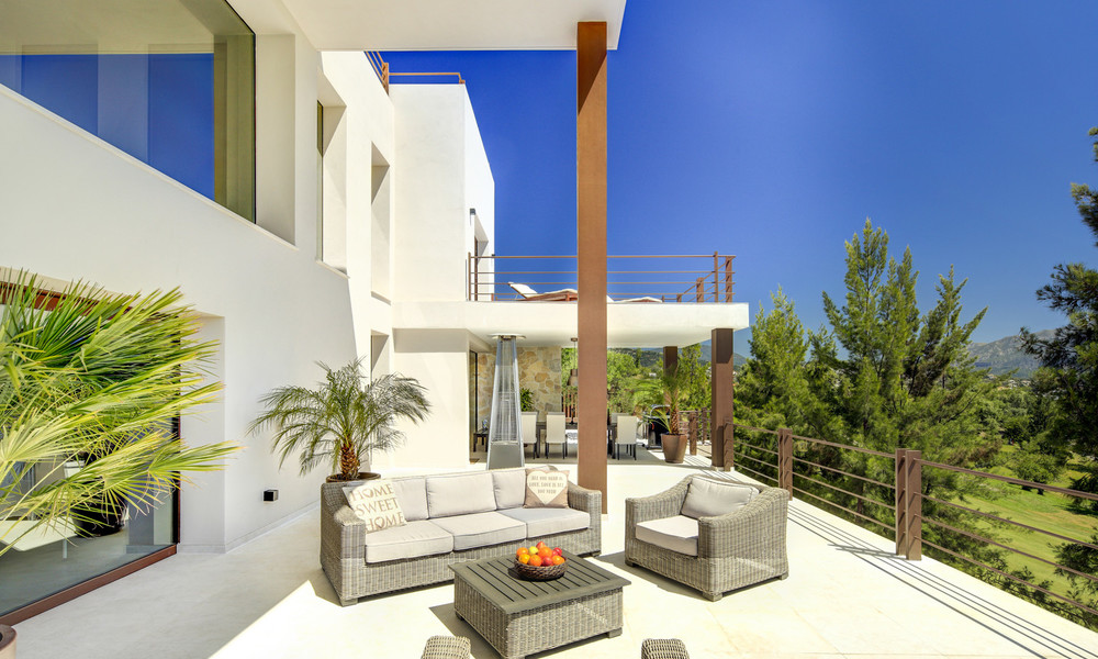 Impresionante villa de lujo moderna con vistas panorámicas al mar en venta, primera línea de golf, Benahavis - Marbella 4757