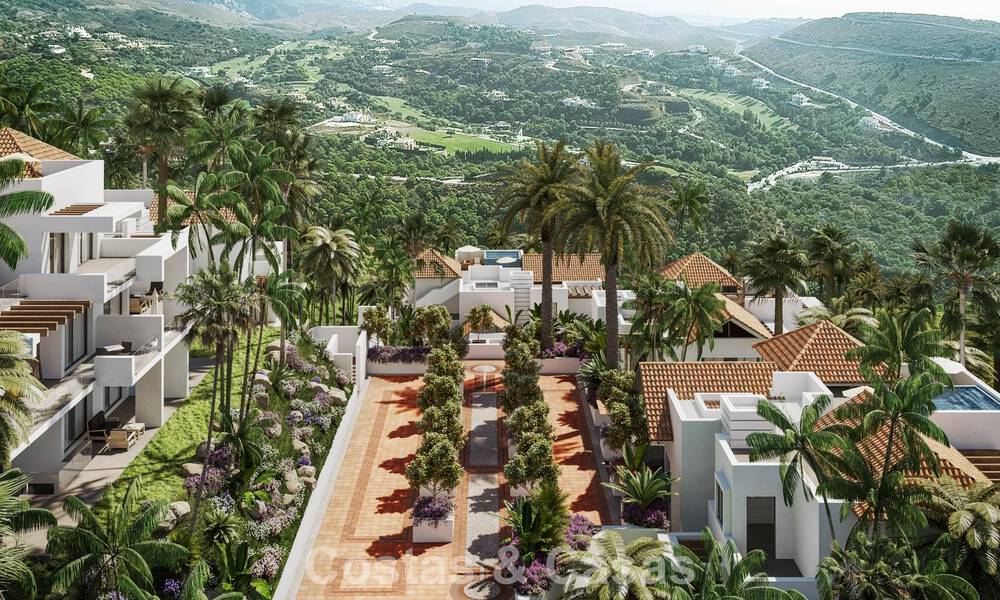 Apartamentos de lujo en venta en una urbanización de nueva construcción con espectaculares vistas al mar en Benahavis, Marbella. 804263
