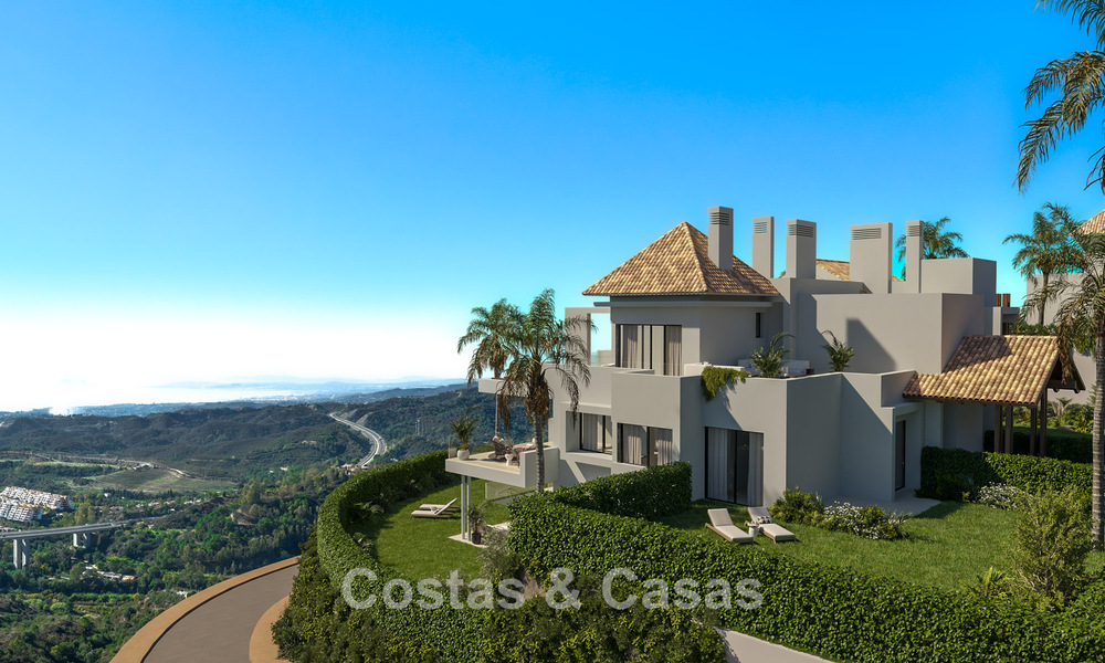 Apartamentos de lujo en venta en una urbanización de nueva construcción con espectaculares vistas al mar en Benahavis, Marbella. 804270